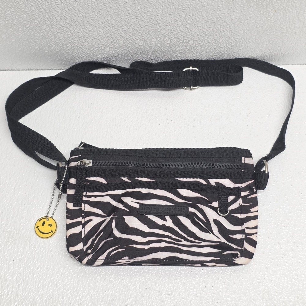 Joe Boxer Winky Smiley Face Zebra Nylon Purse 90s Y2K